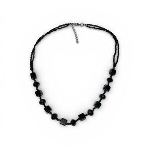 Elegant Black Beaded Necklace